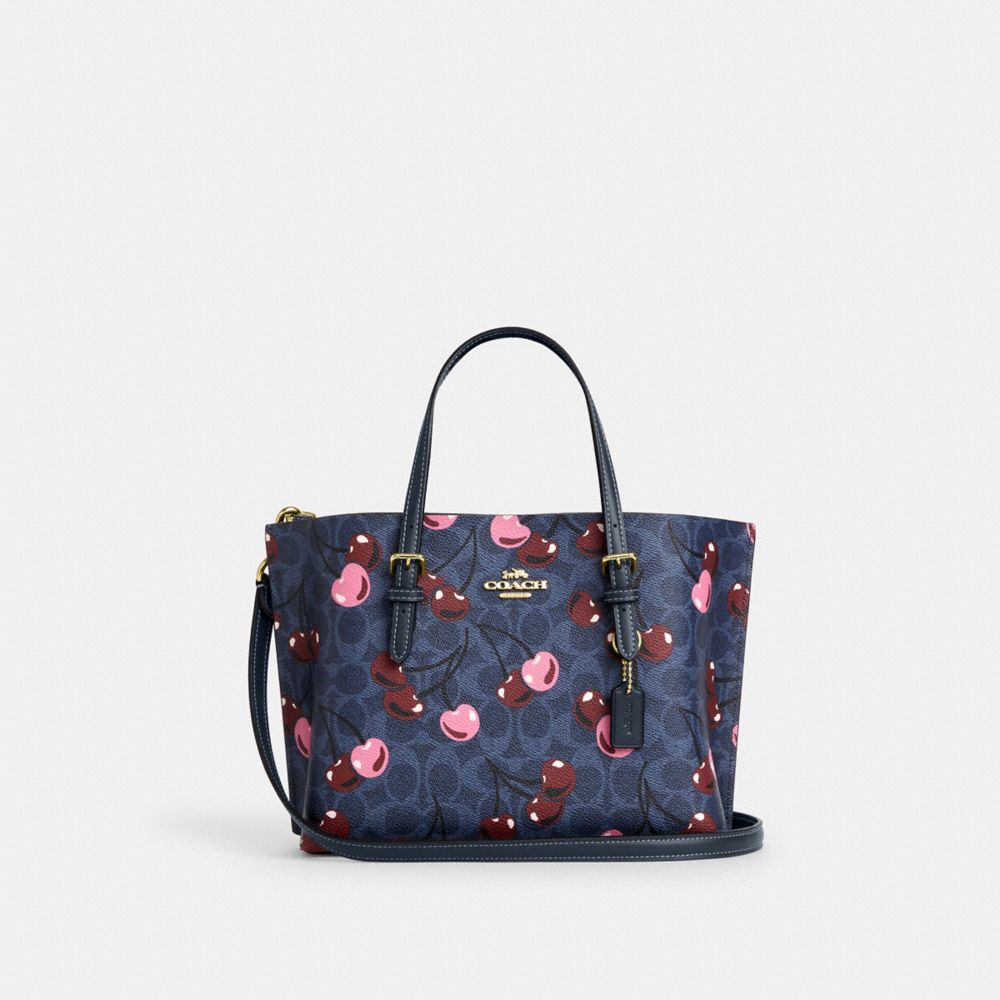 코치 Mollie Tote Bag 25 In Signature Canvas With Cherry Print 이미지