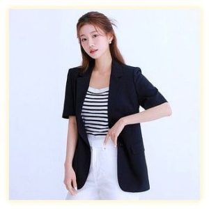 로엠 린넨라이크 반팔 자켓 블랙 S 사이즈 후기 RMJKE37R52 여름 자켓 추천 이미지