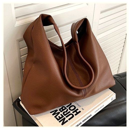 마로 고급스러운 데일리 여성 보부상 가방 숄더백, 카멜브라운 이미지