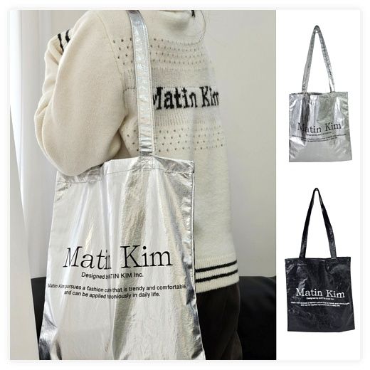 [매장정품] 마뗑킴 에코백 글로우 팝핀 MATIN KIM 여성 직장인 가방 MEGP1213, 실버, FREE 이미지