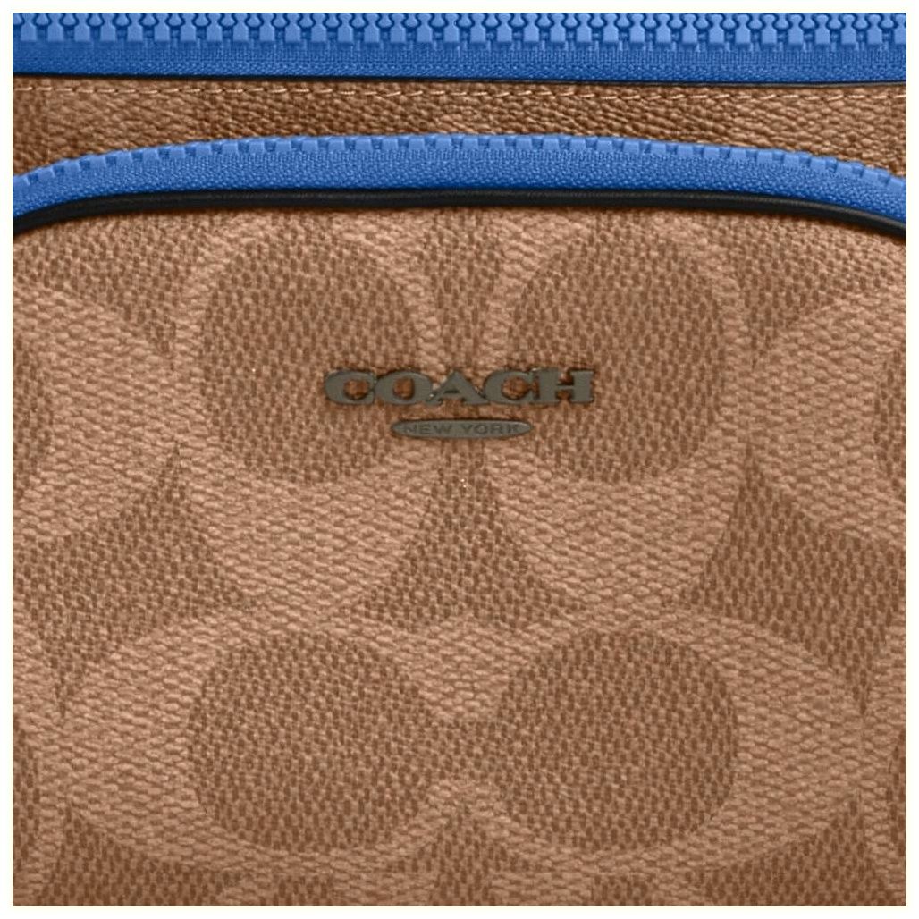 코치 Racer Belt Bag In Blocked Signature Canvas 이미지