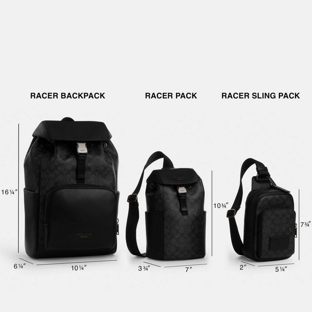 코치 Racer Sling Pack In Signature Canvas 이미지