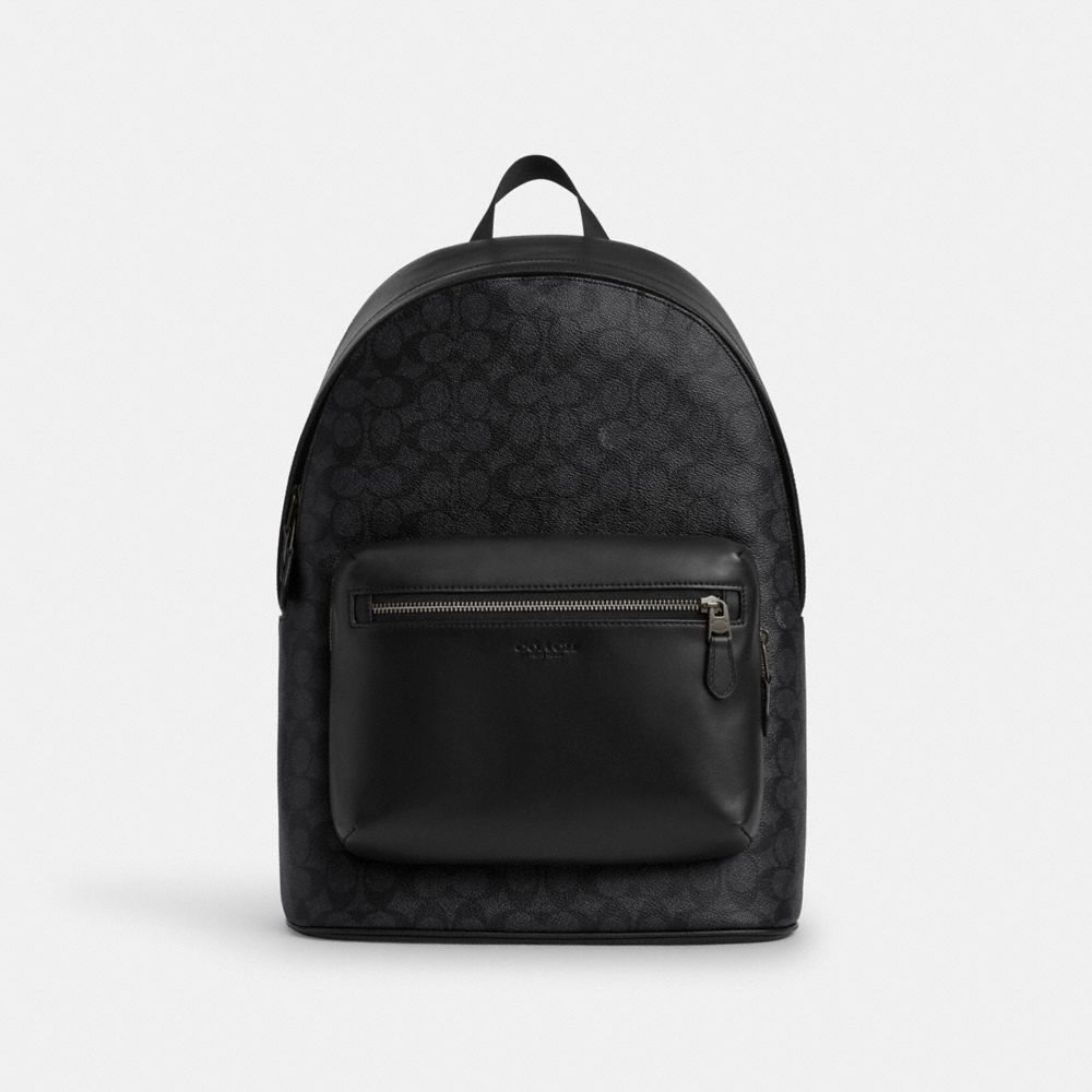 코치 West Backpack In Signature Canvas 이미지