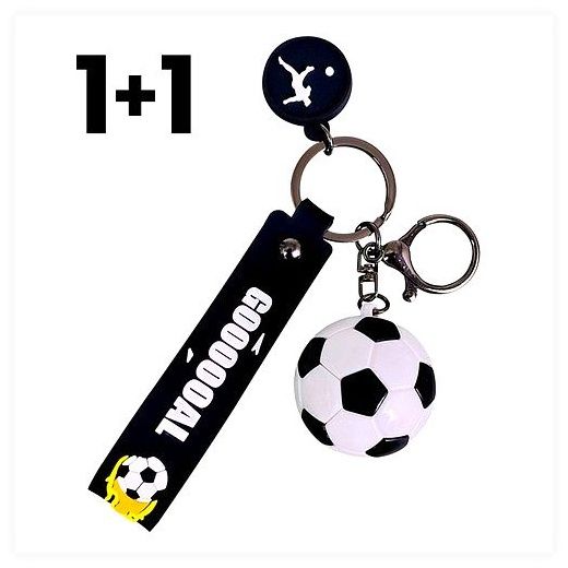 [3차입고 완판] 손더붐 축구공 키링 열쇠고리 가방 축구키링 어린이집 축구교실 유치원 선물 키홀더 생일, 블랙, 2개 이미지