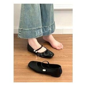 JELLA 메리제인 슈즈 블랙 펄: 20대 여성 추천! 레트로 플랫슈즈 코디 & 솔직 후기 (JC6012, 36% 할인) 이미지