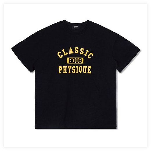 RBW CLASSIC PHYSIQUE 오버핏 블랙 헬스 반팔 티셔츠, L 이미지