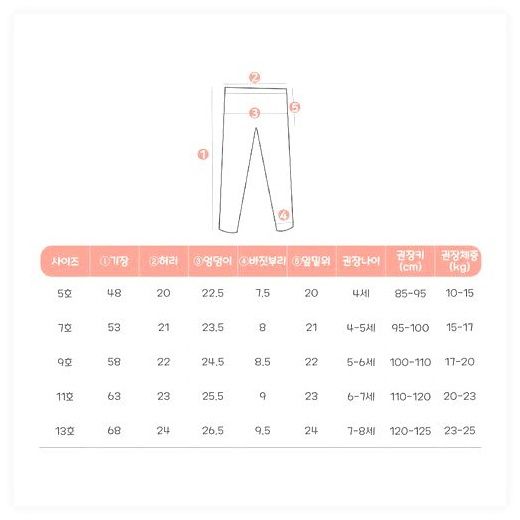 꼰띠키즈 아동용 요미레깅스, 13호, 아이보리 이미지
