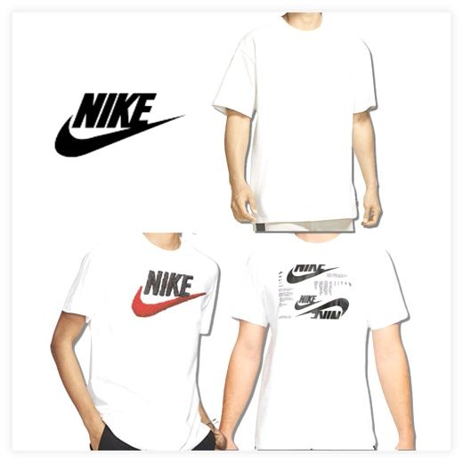 [당일발송] 나이키 NIKE 화이트 반팔 티셔츠 반팔티 3종, TYPE-3, M 이미지