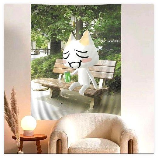 도코데모잇쇼 이노우에토로 포스터 천 태피스트리 굿즈 벽 화 포인트 인테리어 마스코트, 60x90cm, z7 이미지