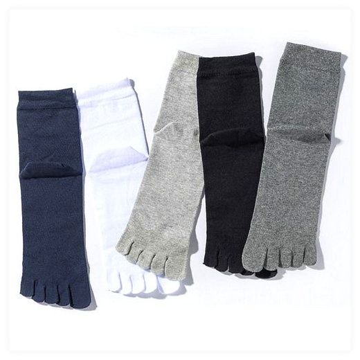 두발로 남성용 럭셔리 중목 발가락 양말 10켤레, 블랙, 250~280mm 이미지