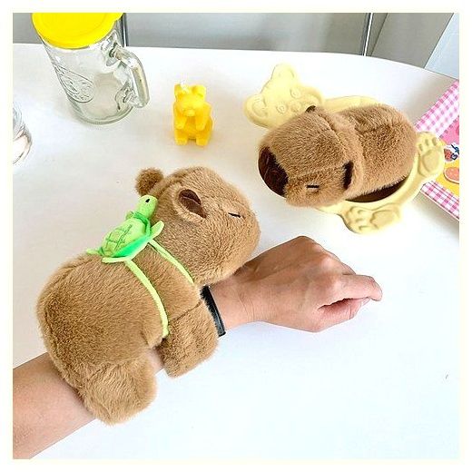 떨샵 카피바라 손목팔찌인형 거북이 커튼고정인형 인형팔찌 팔찌, 브라운, 20cm, 1개 이미지