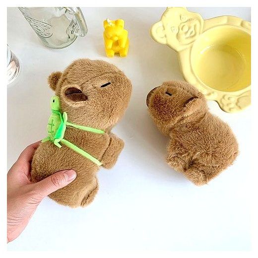 떨샵 카피바라 손목팔찌인형 거북이 커튼고정인형 인형팔찌 팔찌, 브라운, 20cm, 1개 이미지
