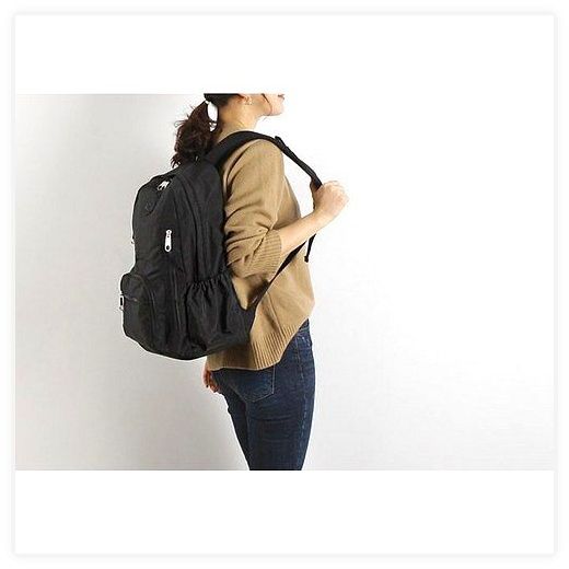 루루백 여성용 도리 초경량 방수백팩, 블랙, 가로 33cm x ... 이미지