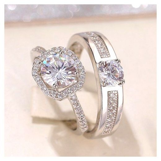 르떼르넬 JSCR010 Silver 눈이 부시는 햇살 결혼 프로포즈 기념일 실버 커플 반지 은반지 커플링, 실버[여성용+남성용... 이미지