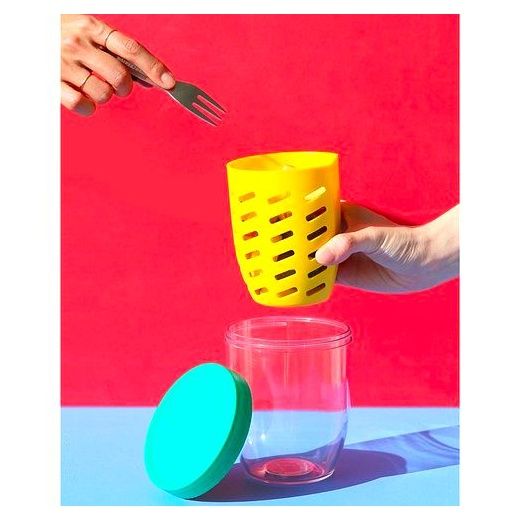 리빙크리에이터 국내제조 과일 샐러드 신선보관 지켜팟, 그린/옐로우, 1개 이미지