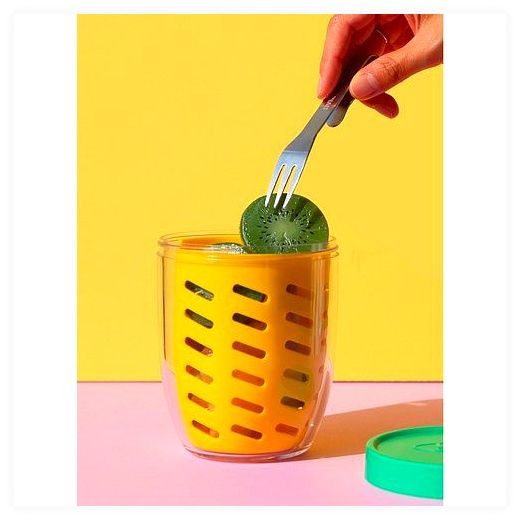 리빙크리에이터 국내제조 과일 샐러드 신선보관 지켜팟, 그린/옐로우, 1개 이미지