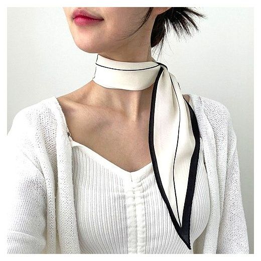 모브누아 국산 모던 마름모 스카프 다이아 쁘띠, 아이보리 이미지