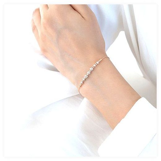 비체 14K 골드 팔찌 소아베, 18.4cm, 14K 핑크 골드,..., 14K 이미지