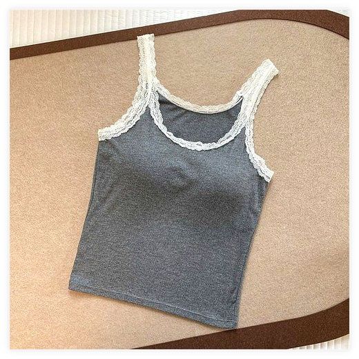 스누비 파스텔 컬러 레이스 기본 면 레이어드 이너 캡나시, 핑크 이미지