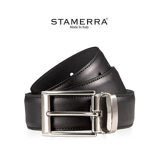 스타메라 이태리 직수입 사피아노 35mm 블랙 소가죽 벨트, 사피아노 블랙 벨트 이미지