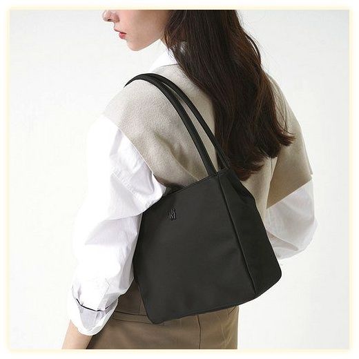 쓰리마인즈 TRM 리사이클 나일론 바스켓백 T14W, BLACK, W 23cm x H... 이미지