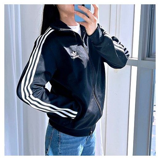 아디다스 베켄바우어 트랙탑 집업 오리지널 아디컬러 클래식 져지 저지 윈더화이트 블랙 / 쇼핑백, L, BLACK 이미지