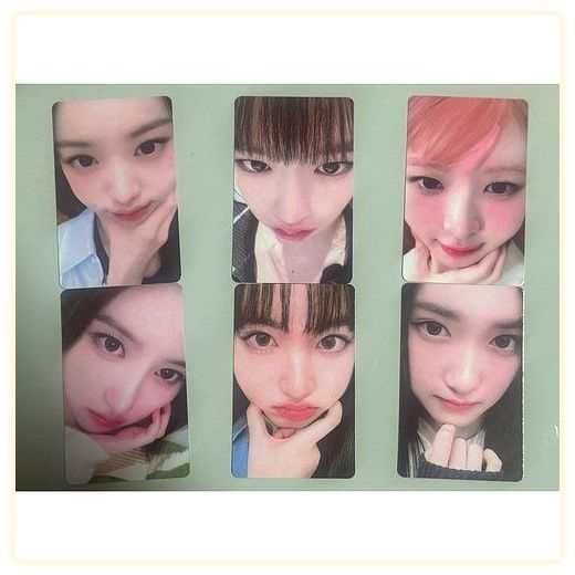 아이브 얼빡포카 6장 세트 아이엠 위드뮤 미공포 포토카드, 유광일반포카재질 이미지