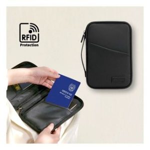 어썸트립 안티스키밍 가족 여권 파우치 RFID 차단 가방 블랙 브랜든여권지갑 : 54% 할인 득템 후기! 이미지