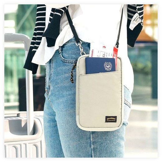 에가든 트래블러 올인원 패스포트 여권지갑 크로스 + 스트랩, 올리브, 14 x 21 x ... 이미지