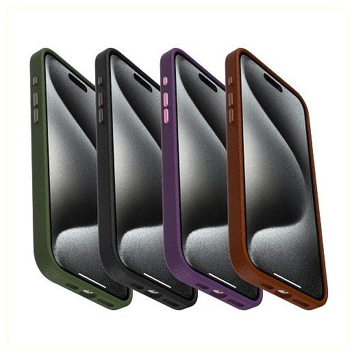 오터박스 Symmetry Cactus Leather 맥세이프 휴대폰 케이스, 아이폰15, 그린 이미지