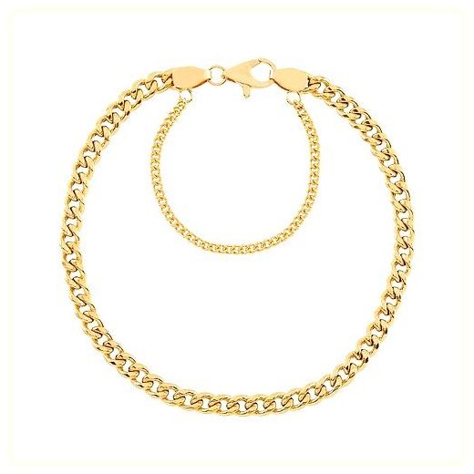 (주)엘렌쥬얼리 엘렌쥬얼리 14K 할로우 볼륨 3.5mm 금 여성골드(화이트/로즈골드) 팔찌, 옐로우골드, 17.5cm 이미지
