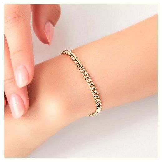 (주)엘렌쥬얼리 엘렌쥬얼리 14K 할로우 볼륨 3.5mm 금 여성골드(화이트/로즈골드) 팔찌, 옐로우골드, 17.5cm 이미지
