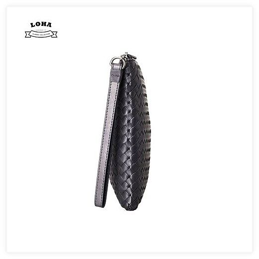 천연소가죽 빅사이즈 매쉬 클러치백 L21, 블랙 이미지