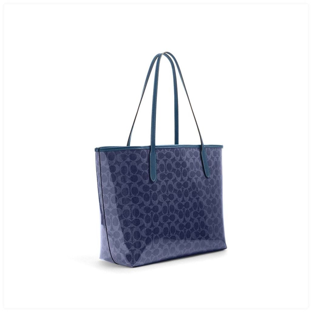 코치 City Tote Bag In Signature Canvas 이미지