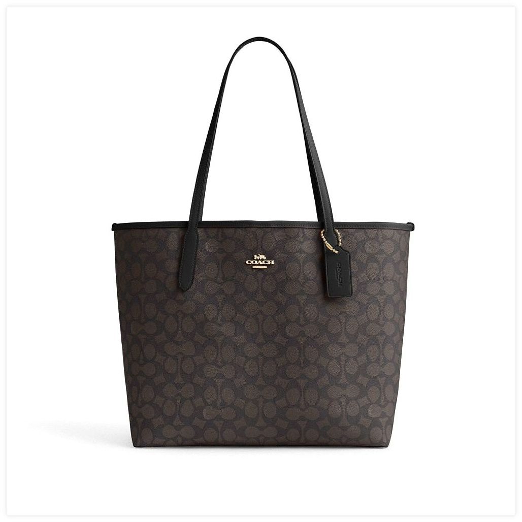 코치 City Tote Bag In Signature Canvas 이미지