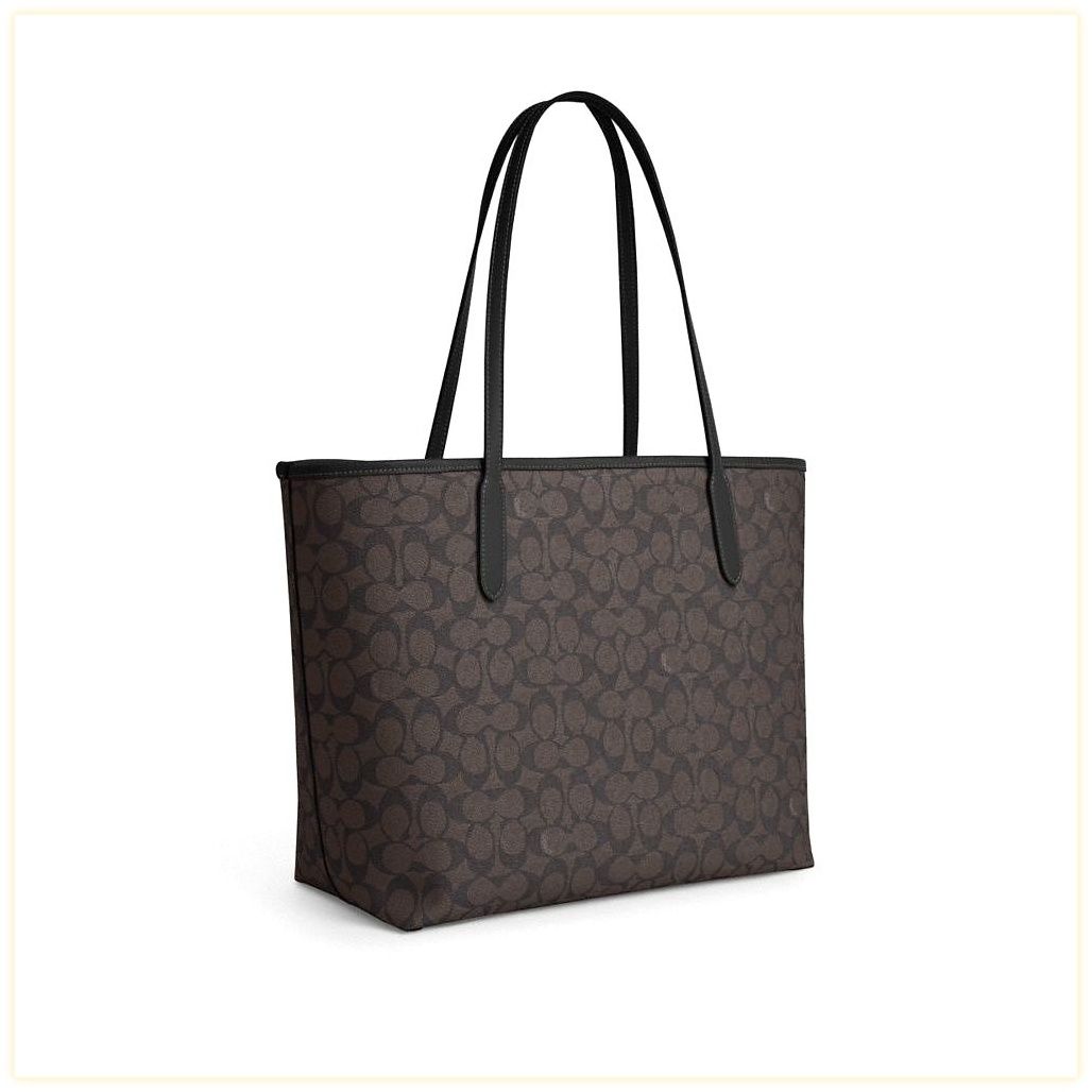 코치 City Tote Bag In Signature Canvas 이미지