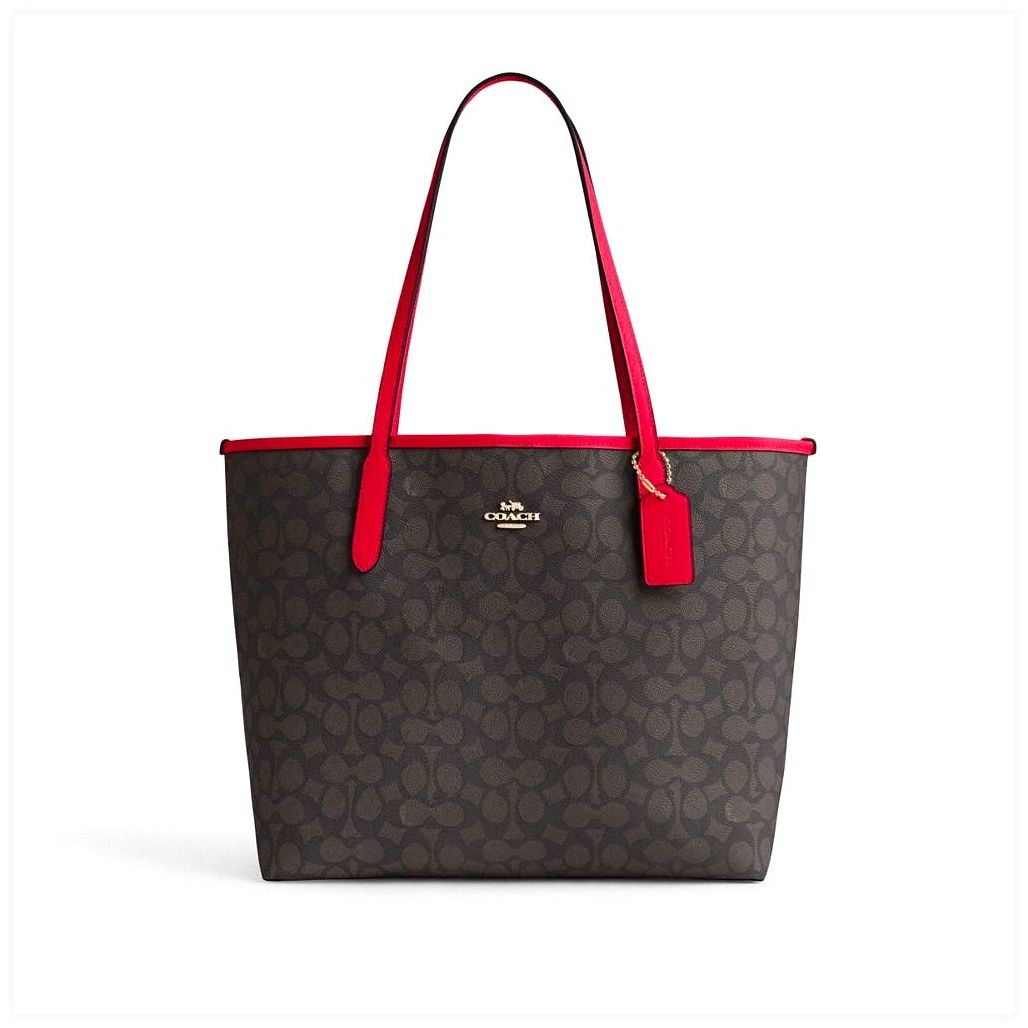 코치 City Tote Bag In Signature Canvas 이미지