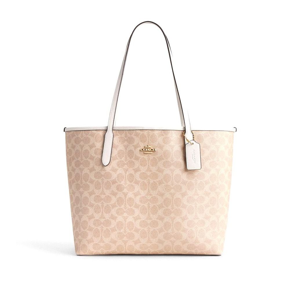 코치 City Tote Bag In Signature Canvas 이미지