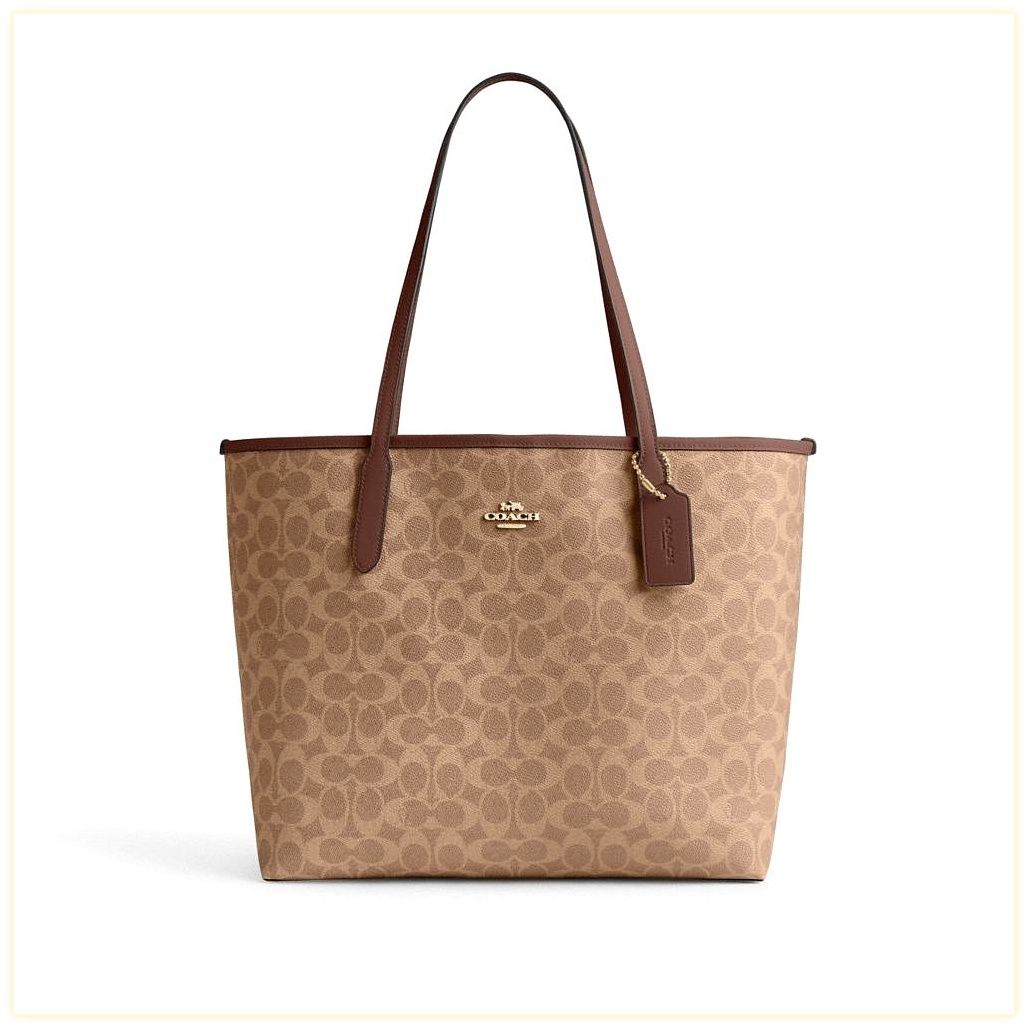 코치 City Tote Bag In Signature Canvas 이미지