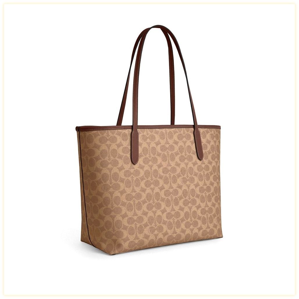 코치 City Tote Bag In Signature Canvas 이미지