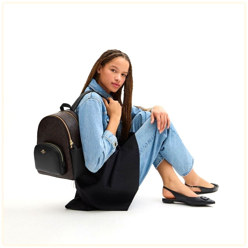 코치 Court Backpack In Signature Canvas 이미지