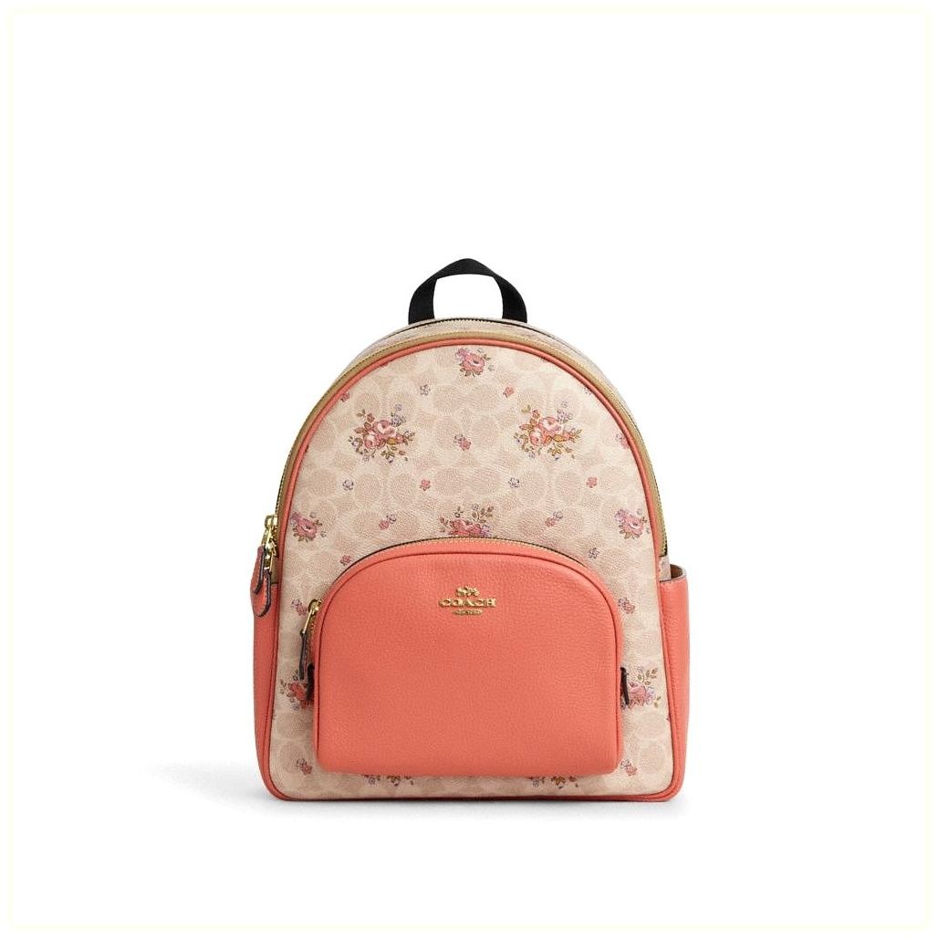 코치 Court Backpack In Signature Canvas With Floral Print 이미지