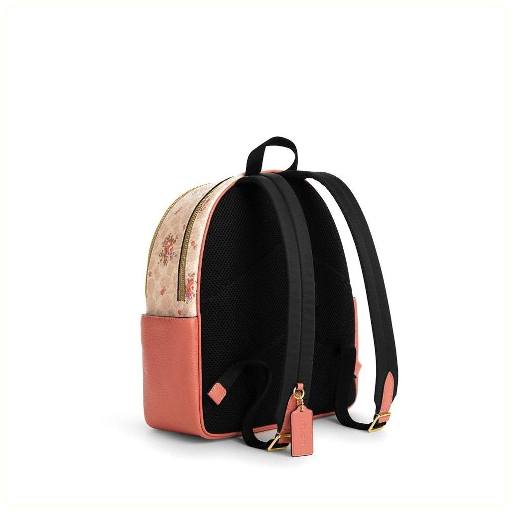 코치 Court Backpack In Signature Canvas With Floral Print 이미지