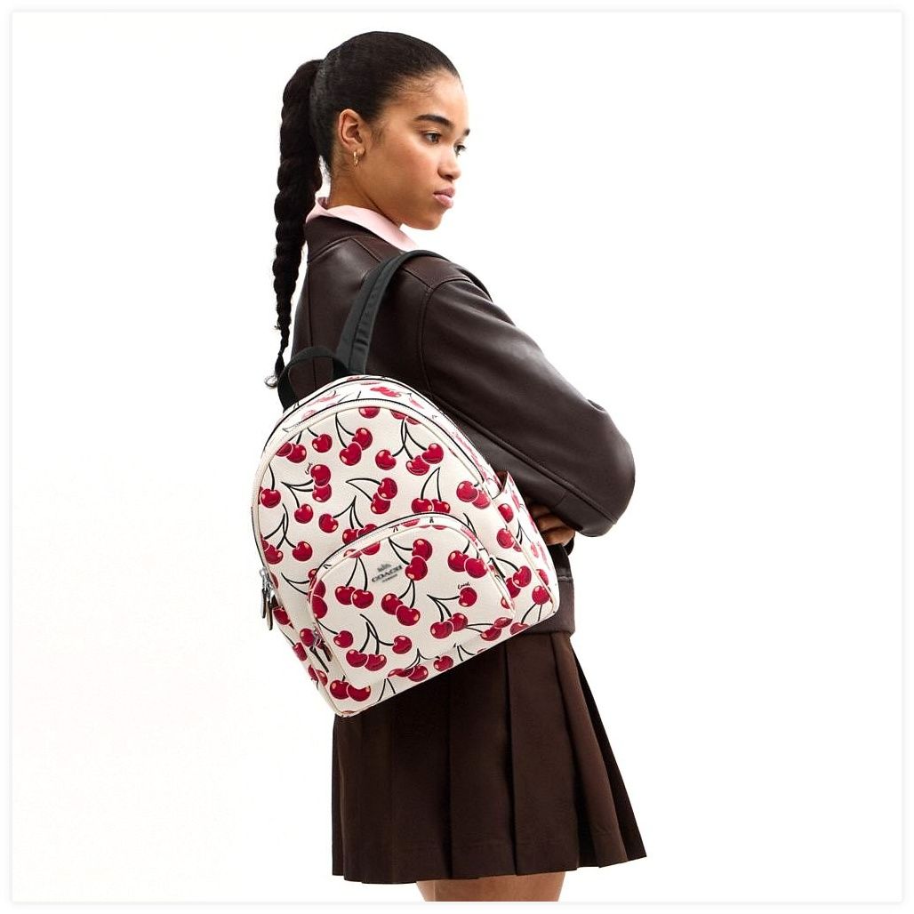 코치 Court Backpack With Cherry Print 이미지