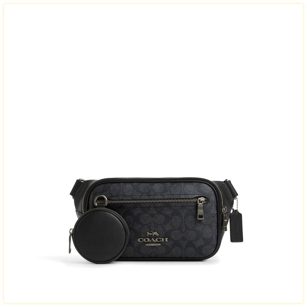 코치 Elias Belt Bag In Signature Canvas 이미지