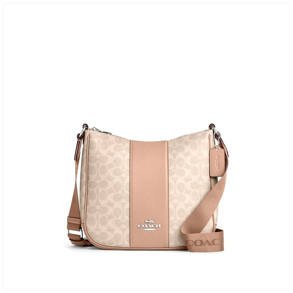 코치 Ellie File Bag In Signature Canvas With Stripe 이미지