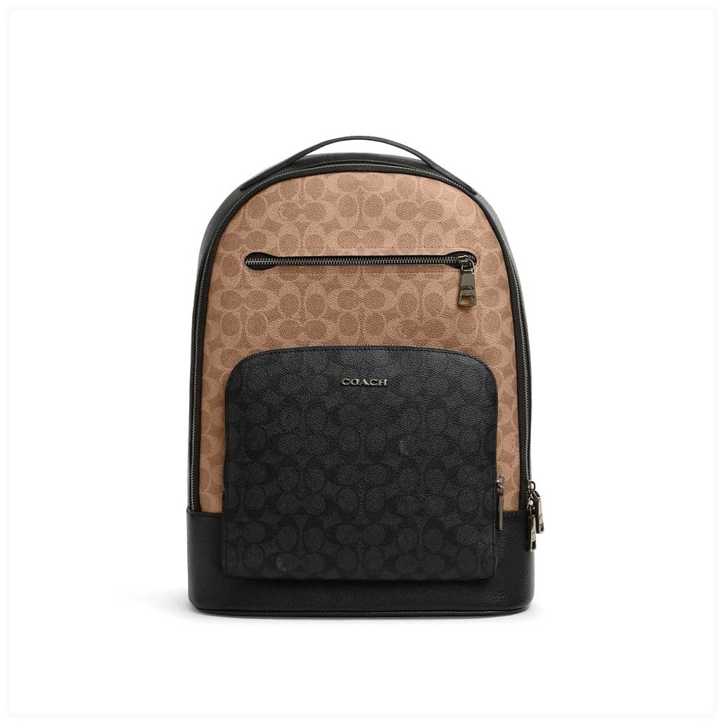 코치 Ethan Backpack In Blocked Signature Canvas 이미지
