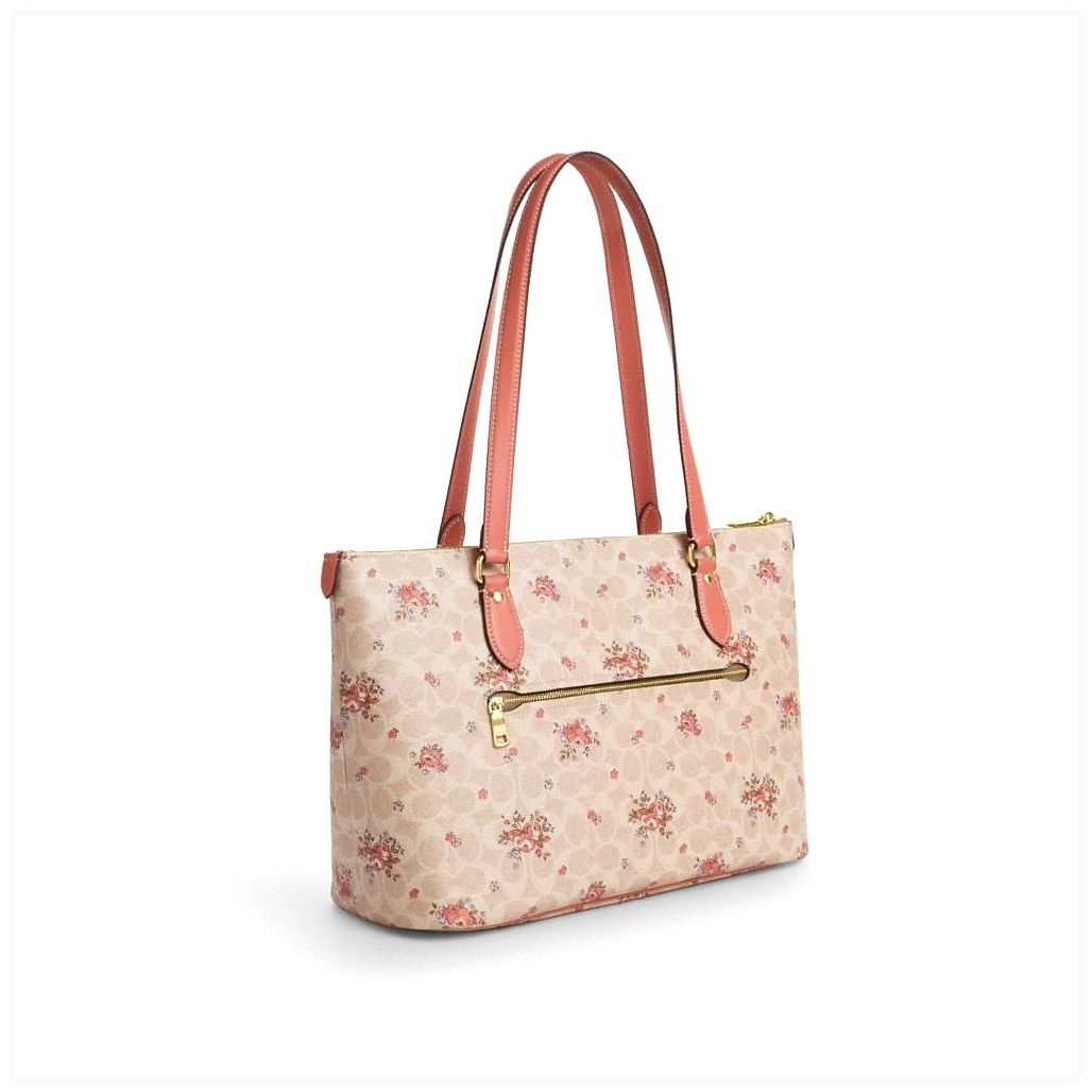 코치 Gallery Tote Bag In Signature Canvas With Floral Print 이미지
