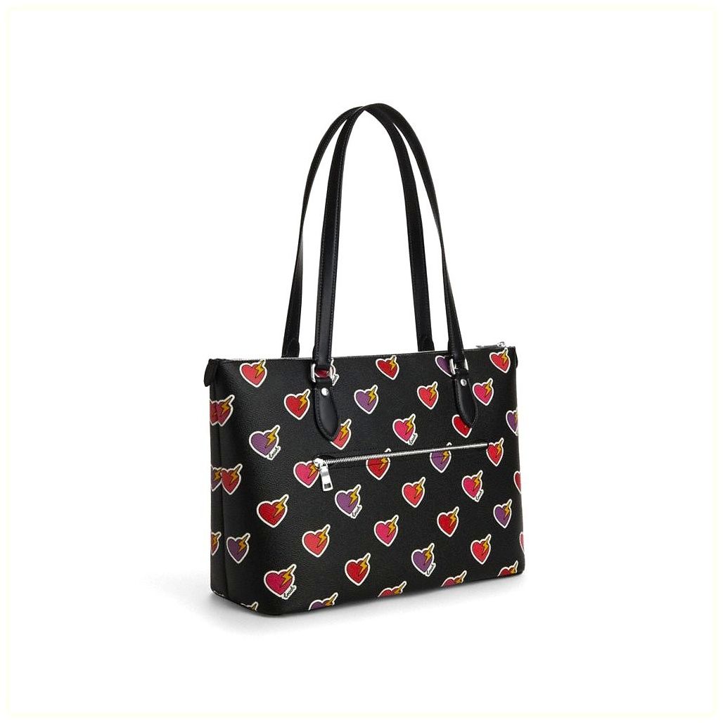 코치 Gallery Tote Bag With Heart Bolt Print 이미지