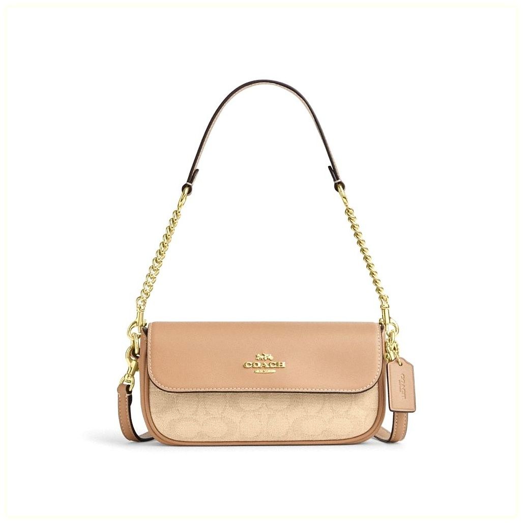 코치 Hailey Flap Bag With Signature Canvas 이미지